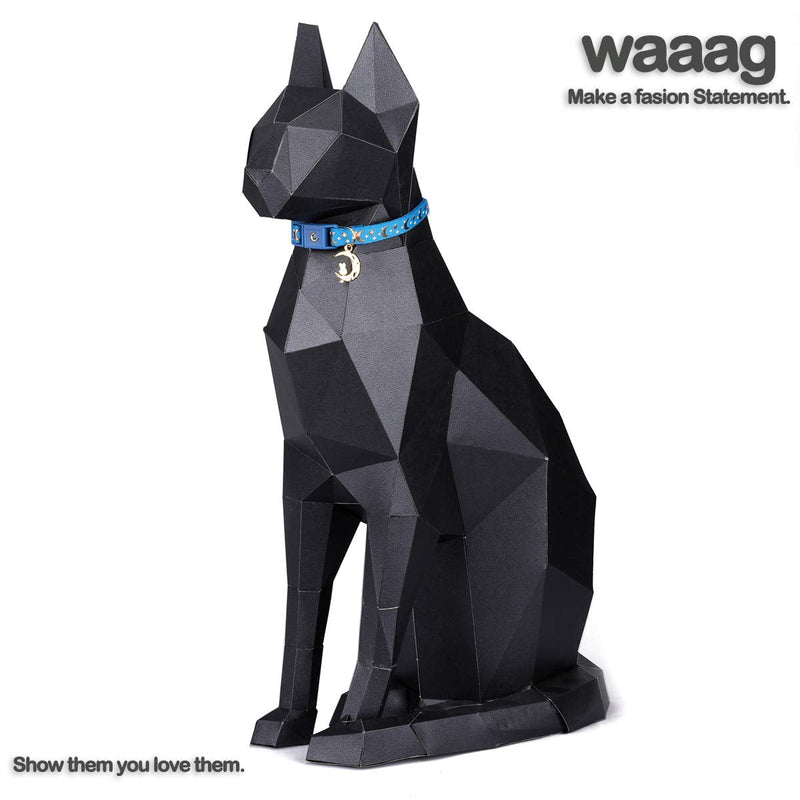 WAAAG Cat Collars, Gold Moons and Stars Cat Collar, Safety Breakaway Cat Collar, Glow in The Dark (Kitten 6.5"-10" Neck, Royal Blue) 6.5-10 Inch (Pack of 1)