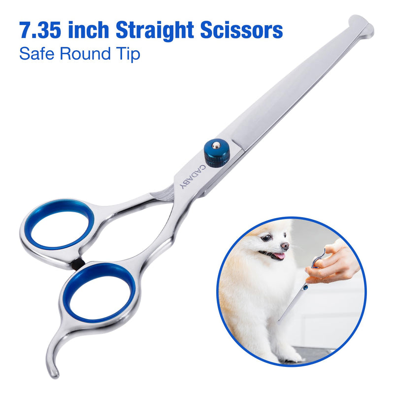 5 in 1 Dog Grooming Scissors with Safety Round Tips, Dog Grooming Scissors Kit, 4CR Stainless Steel Professional Pet Grooming Shears for Cat,Sharp and Durable - PawsPlanet Australia