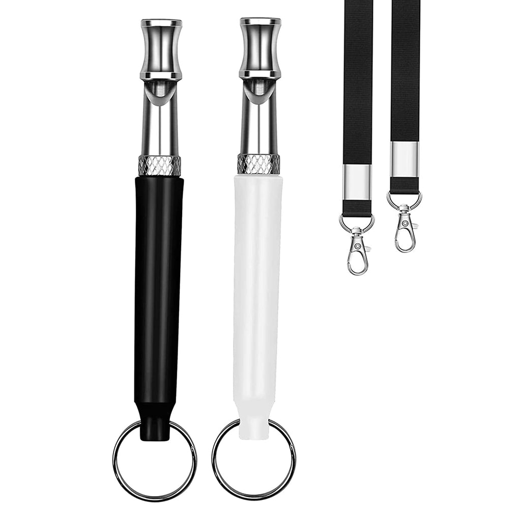 Dog Whistle 2 Pack, Dog Whistle to Stop Barking Neighbors Dog, Adjustable Ultrasonic Silent Dog Whistle, Professional Recall Dog Training Whistles, with Lanyard