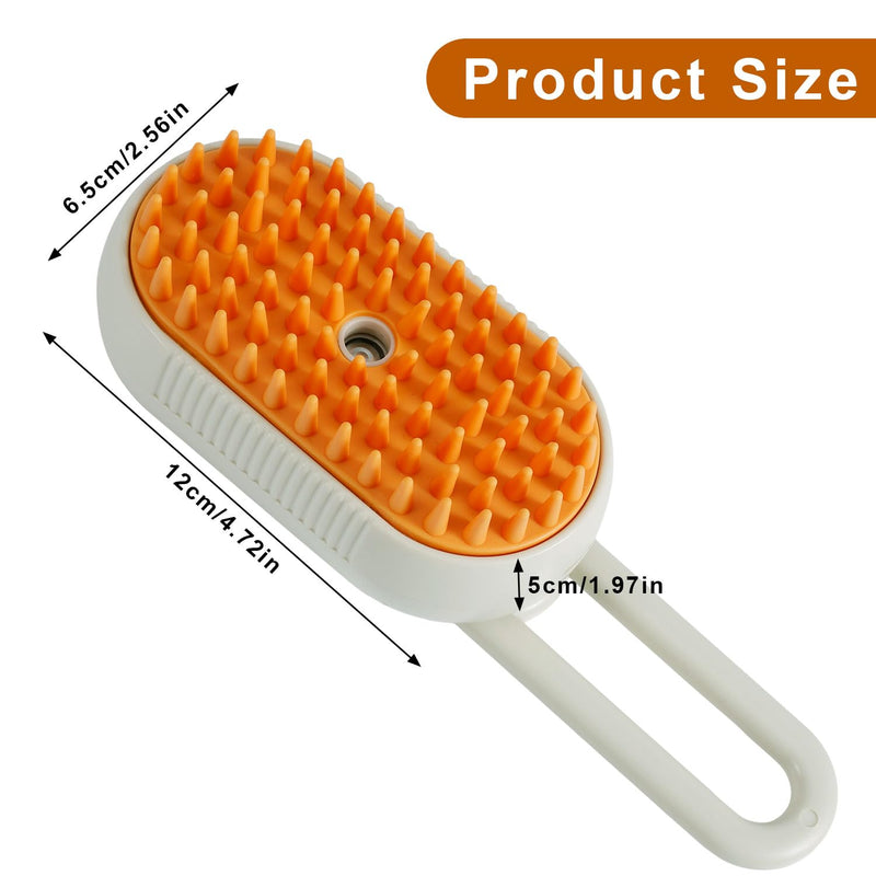 Cloud Cat Brush, 3-in-1 Self-Cleaning Cat Brush Steam Pet Brush with 360° Rotating Arm Cat Hair Steamy Brush Dog Steam Brush for Shedding Best Steam Brush for Pet Cat Dog (Khaki) Khaki - PawsPlanet Australia
