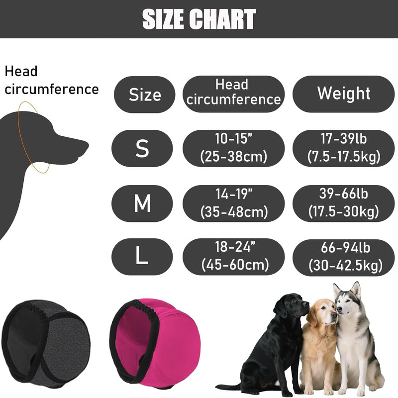Dog Ear Defenders, Dog Snood Swim Ear Protectors Comfortable Quiet Dog Ear Muffs Noise Protection Cover for Anxiety Relief for Bath Swim Grooming Thunder Fireworks (Pink, M) Pink