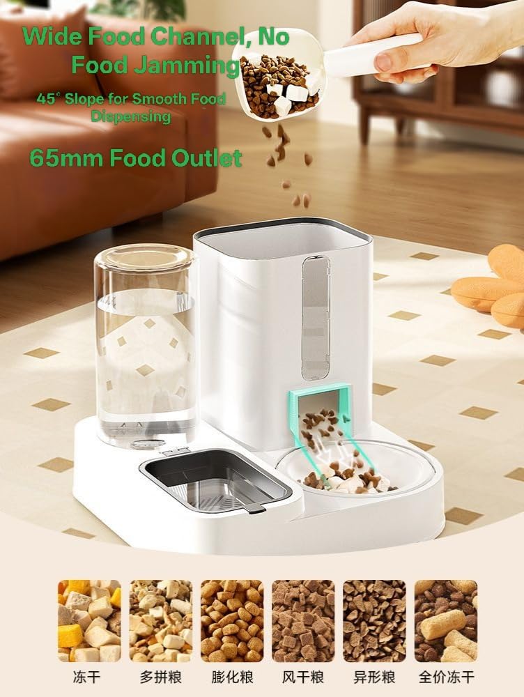 Automatic Cat and Dog Feeder and Water Dispenser Green Eco-Friendly Gravity Feeder and Water Set with Pet Bowl for Small to Medium Dogs Puppies and Kittens - PawsPlanet Australia