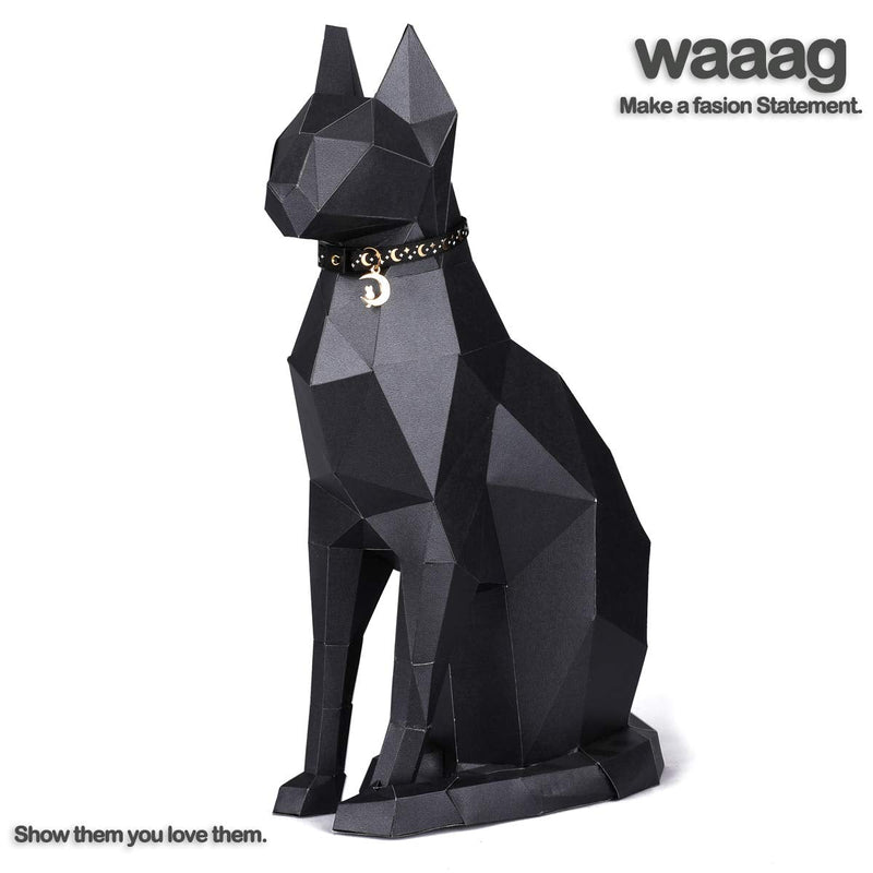 Gold Moons and Stars Safety Breakaway Cat Collar, Glow in The Dark (Standard 9"-15" Neck, Black) 9-15 Inch (Pack of 1) - PawsPlanet Australia