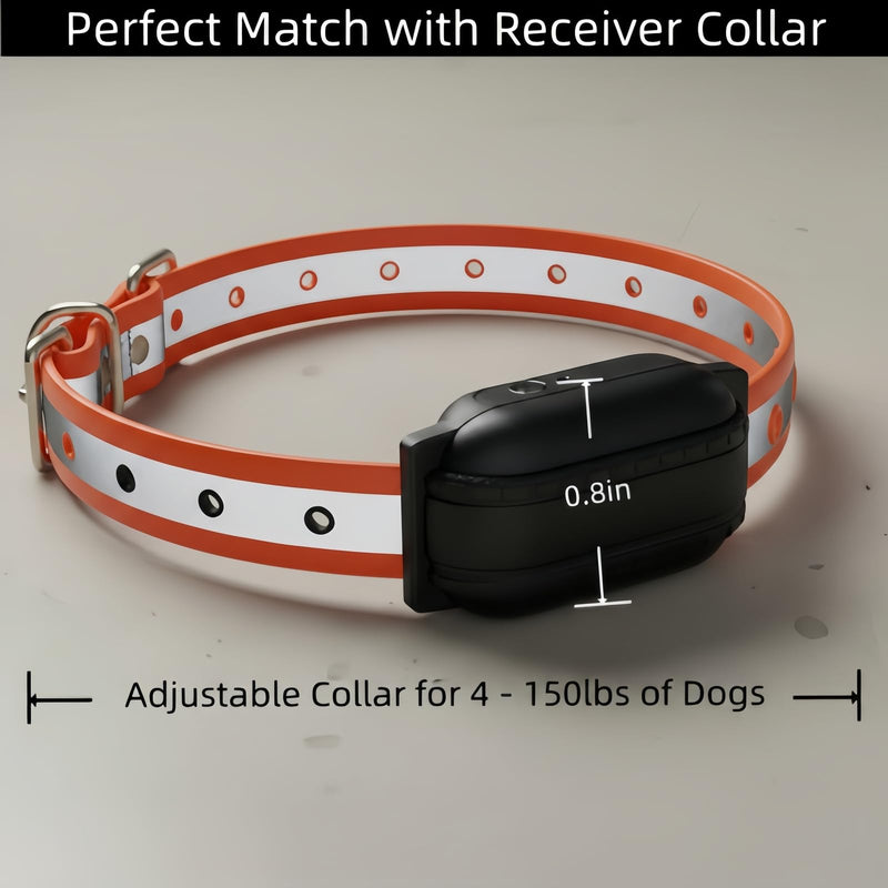 Waterproof Replacement Strap for Shock Collars, Adjustable Bark and E Collar Strap, Fits 5–150 lbs Dogs, Reflective TPU Dog Training and Invisible Fence Replacement Collars 3/4 inch Dog Collar 2 Pack Orange & Black - PawsPlanet Australia