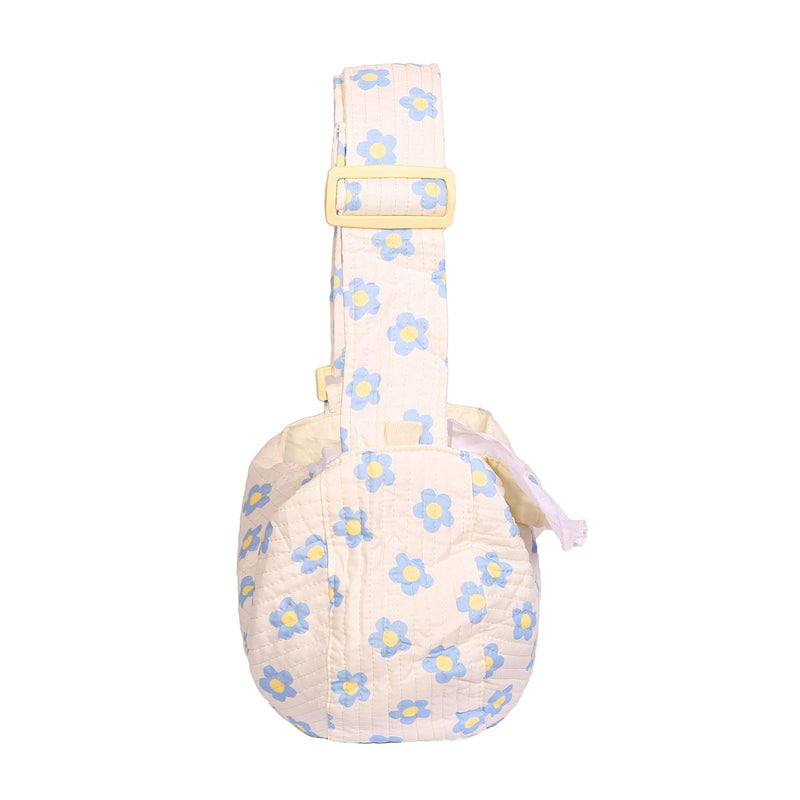Floral Print Pet Carrier Bag for Small Dogs and Cats, Hands-Free Design Pet Bags(Blue Floral, Small) Blue floral - PawsPlanet Australia