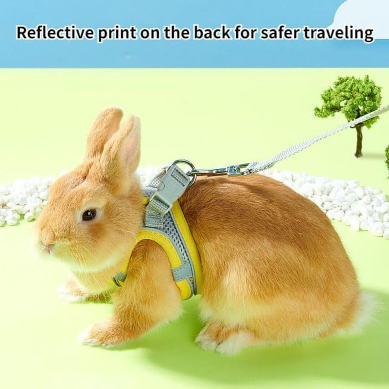 Pet Harness,Rabbit Harness and Leash Set, Breathable Pet Vest, Reflective Strips Jacket for Small Kitten, Puppy, Rabbit (Green,S) Green S - PawsPlanet Australia