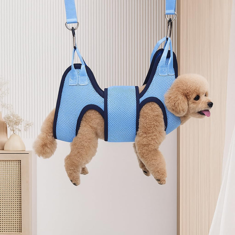 Dog Grooming Hammock, Helpful Hammock for Nail Trim, Restraint Sling for Nail Clipping, Grooming Hammock for Dog Pet to Nail Trimming (Light Blue, L) Light Blue - PawsPlanet Australia
