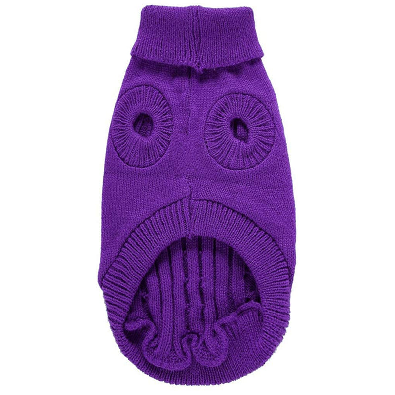 CHBORCHICEN Small Dog Sweaters Knitted Pet Cat Sweater Warm Dog Sweatshirt Dog Winter Clothes Kitten Puppy Sweater (Medium, Purple) Medium - PawsPlanet Australia
