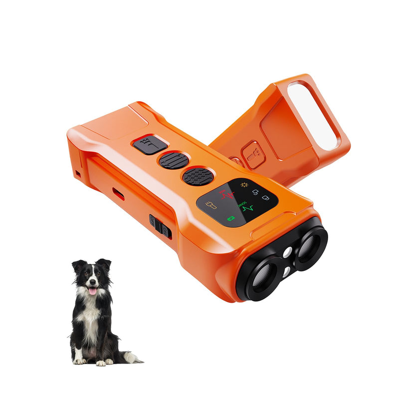 Ultrasonic Dog Bark Deterrent Devices,Rechargeable Anti Barking Device for Dogs 2025,LED Flashlight,35ft Range to Stop Barking Silencer Neighbors Dog,Safe & Effective for Dogs（Orange）