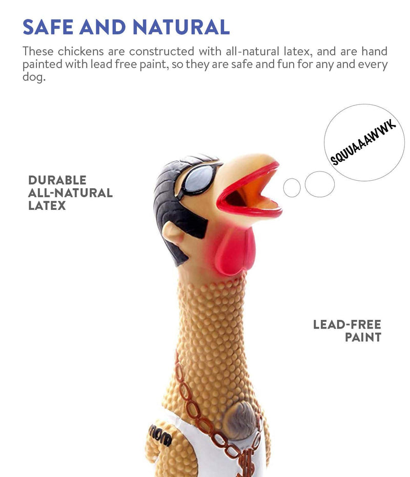 Outward Hound Squawkers Earl Latex Rubber Chicken Interactive Dog Toy, Large - PawsPlanet Australia