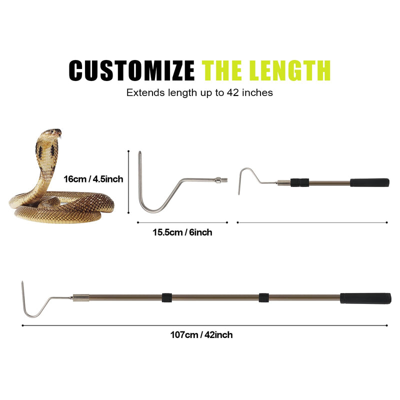 Snake Catcher Grabber Hook Handling Tool for Rattlesnake Copperhead Python Catching Control Moving Capture Remove Trapping Feeding - PawsPlanet Australia