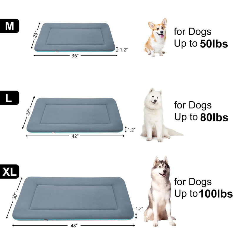 Magic Dog Dog Bed Soft Dog Crate Pad Mat for Medium/Large Dogs, 36-Inch Washable Comfy Kennel Pad with Anti Slip Bottom Pet Sleeping Beds, Blue Grey 36.0"L x 23.0"W x 1.2"Th - PawsPlanet Australia