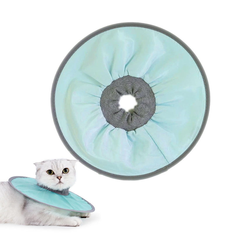 Waterproof Cat Recovery Collar - Ultra-Light Flat Neck Cones After Surgery, Adjustable Elizabethan Collars for Kitten Cats Puppy Rabbits, Mint Green, XL Size