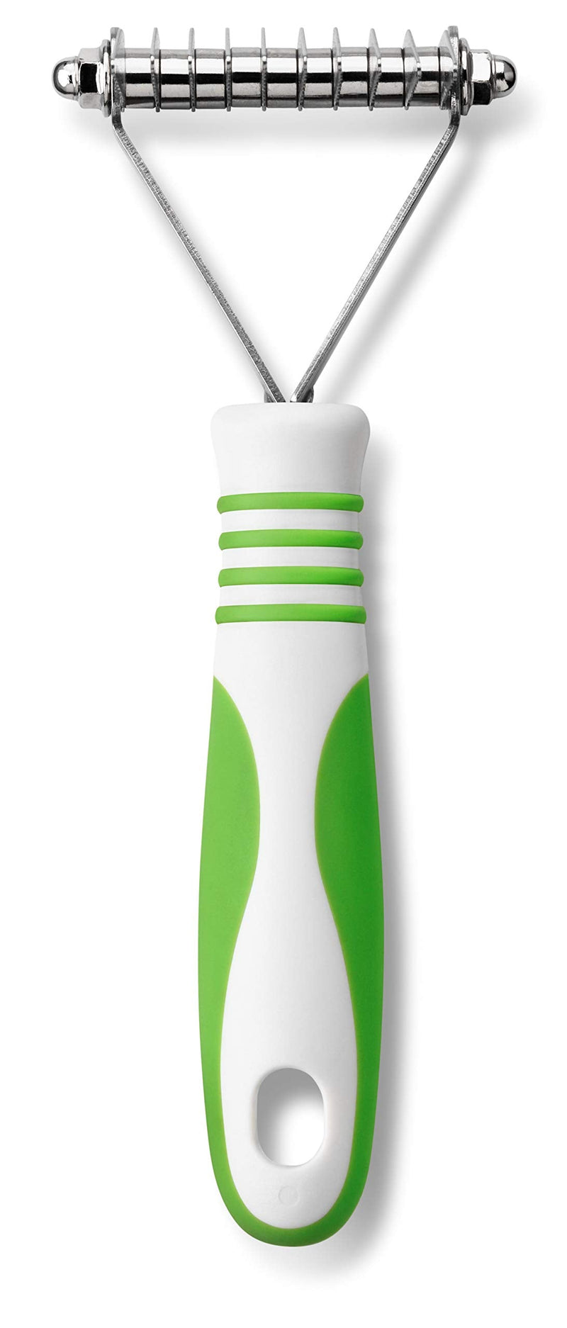 Andis 66050 De-Matting Rake with 10 Blades - Grooming Brush with Safety Edges & Promotes Healthy Skin & Coat - Non-Slip Handle, De-Shedding & Perfect for Long-Haired Breeds, Green, 7.5", 1 Pack - PawsPlanet Australia