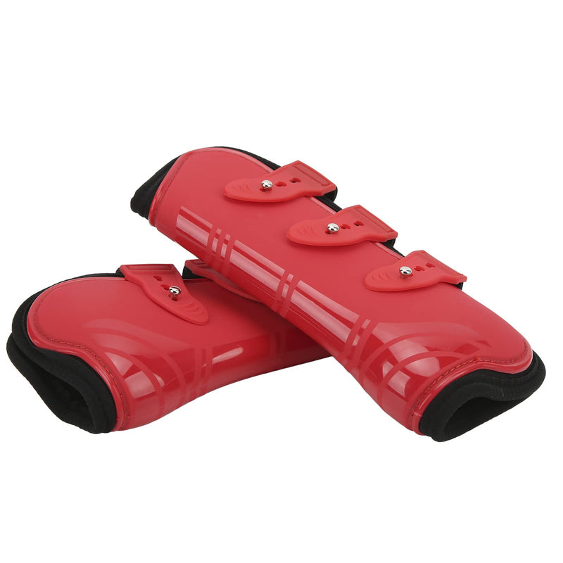 Zerodis Horse Front Tendon Boots, 1 Pair Red PU Neoprene Horse Leg Protective Boots Adjustable Horse Splint Boots Leg and Support for Training Racing Riding Jumping