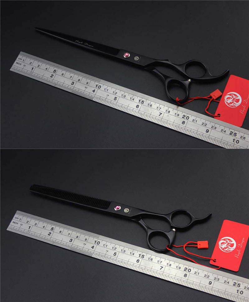 Purple Dragon 8 Inch Professional Pet Grooming Scissors Sets Dog Grooming Shear 1 Pc STRAIHT & 1 PcTHINNING & 2 Pcs Curved Scissors - PawsPlanet Australia