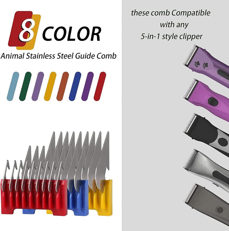 Animal Stainless Steel Attachment Guide Comb for 5-in-1 Detachable Blade,Compatible With Wahl Bravura,Arco,Chromado,Figura,and Motion,Pet,Dog,Cat,Horse Clippers - PawsPlanet Australia