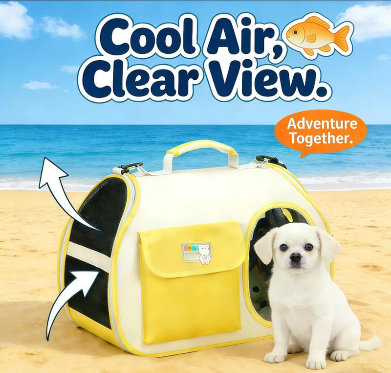 Dog Purse Carrier for Small Dogs-Pet Carrier Purse for Kitty and Puppy Soft Sided Carrier with Breathable Mesh Lightweight Pet Carrier Sling for Outing Travel Vet-Bright Yellow Bright Yellow One Size