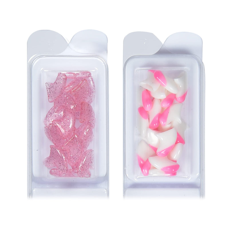 Kitty Caps Nail Caps for Cats | White with Pink Tips & Clear with Pink Glitter, 40 Count, Small - 3 Pack | Safe, Stylish & Humane Alternative to Declawing | Stops Snags and Scratches, (FF9317PCS3) - PawsPlanet Australia