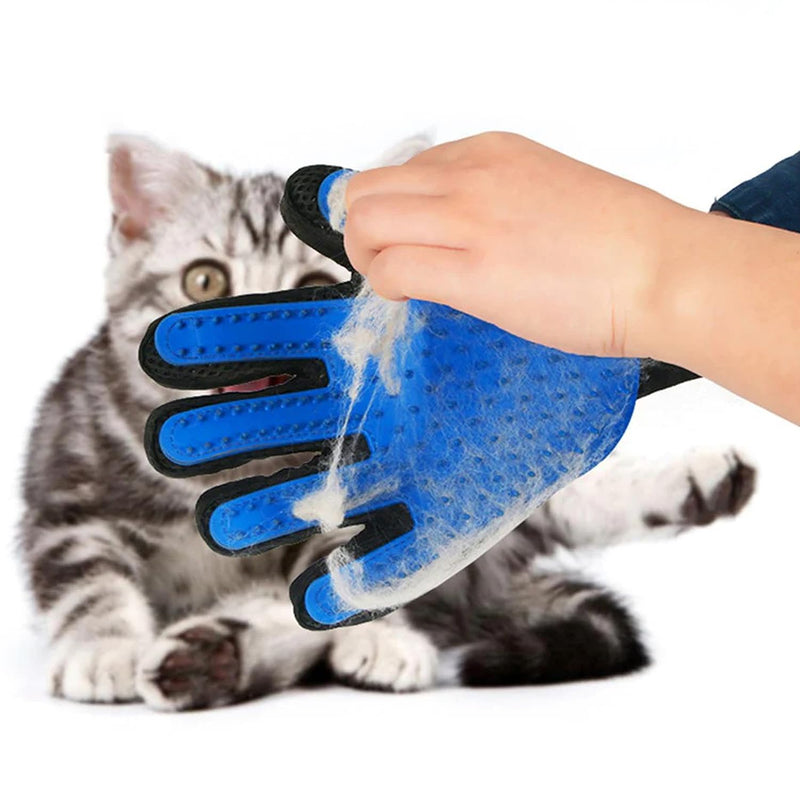 Pet Grooming Glove- pet washing Glove For Bathing-Pet Hair Remover glove For Cleaning Upgrade Grooming Brush For Long and Short fur- Efficient Washing Glove For Dogs & Cats -1 Pack [Right-Hand] Blue - PawsPlanet Australia
