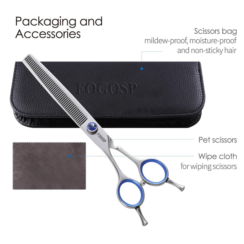 Left Handed Thinning Shears for Dogs 7in Professional Dog Thinning Shears for Grooming 56 Teeth Dog Grooming Scissors for Pet Cat Japanese 440C Stainless Steel(7.0'' Blending) 7.0 inch - PawsPlanet Australia