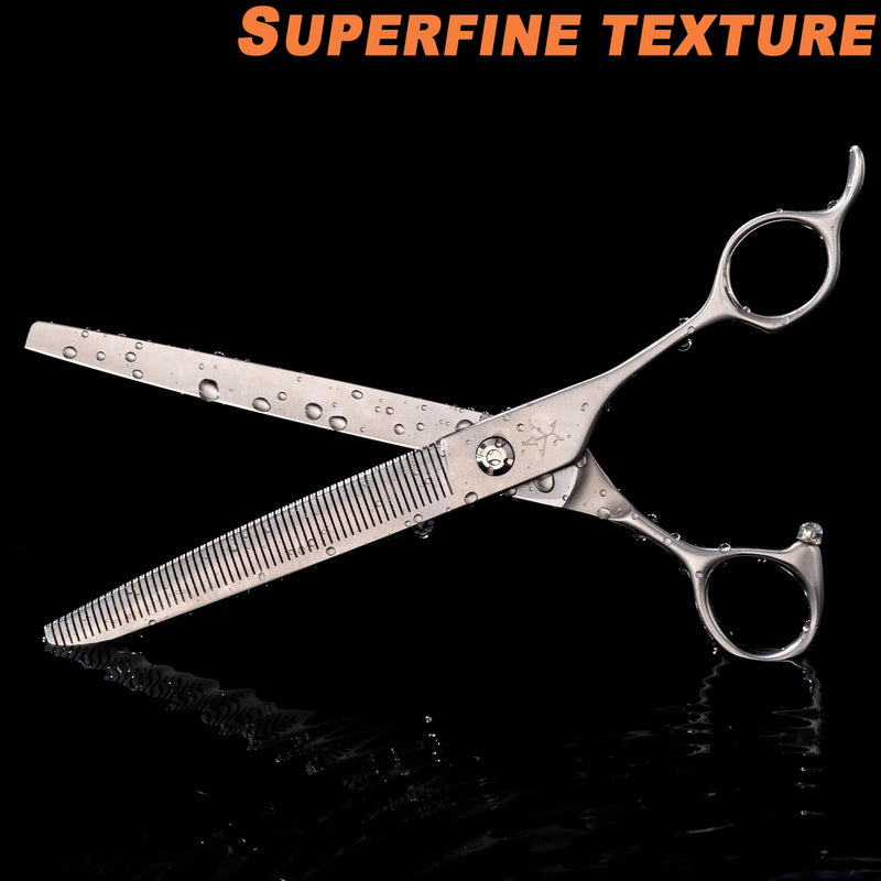 High-end Professional Dog Grooming Thinning Scissors Teeth Cutting Blending Shears Pet Texturizing Shears 7.5 Inch Extremely Very Sharp Stainless Steel Alloy For Cat Other Animals Groomer 7.5inch Tiny Teeth Thinning - PawsPlanet Australia