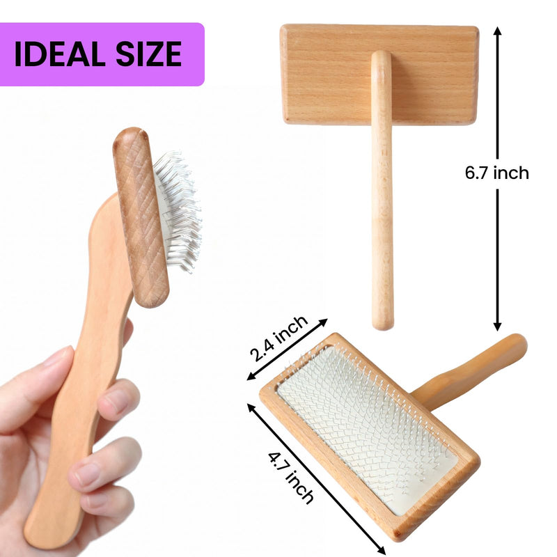 Dog Slicker Brush for Shedding and Grooming, Pet Deshedding Brush with Rounded Tips&Air-Cushion for Dogs & Cats, Undercoat & Dematting Tool for Long/Short Hair Pets