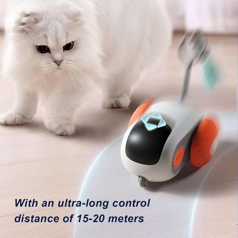 Turbo Tail 3.0, Teazys Cat Toy Turbo Tail, Smart Remote Control Electric Interactive Cats Toy, Type-C Rechargeable Turbo Tail Mouse Cat Toy with Feathers (1pc Blue) 1pc blue - PawsPlanet Australia