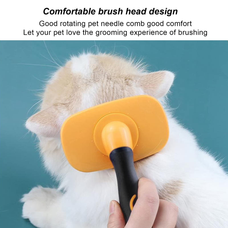 Pet Hair Removal Needle Comb Cat Brush Massage Relieve Fatigue Painless for Cats and Dogs Orange - PawsPlanet Australia