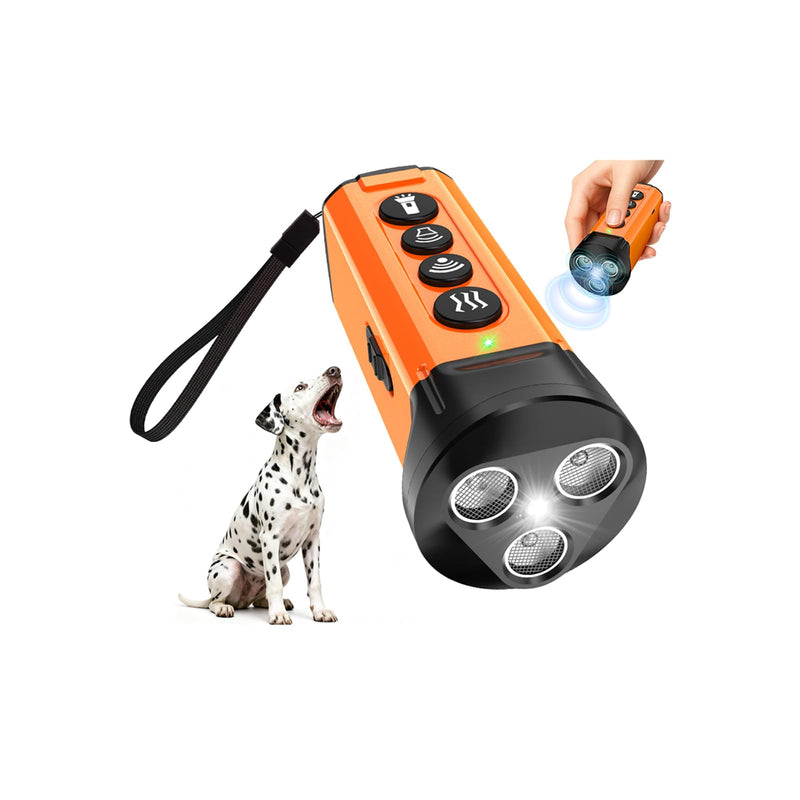 Dog Bark Deterrent Device,3X Anti Barking Device,6 Training Modes&4 Using Scenarios Dog Whistle to Stop Barking,50FT Range Ultrasonic Dog Repeller,Indoors&Outdoors Dog Barking Silencer orange