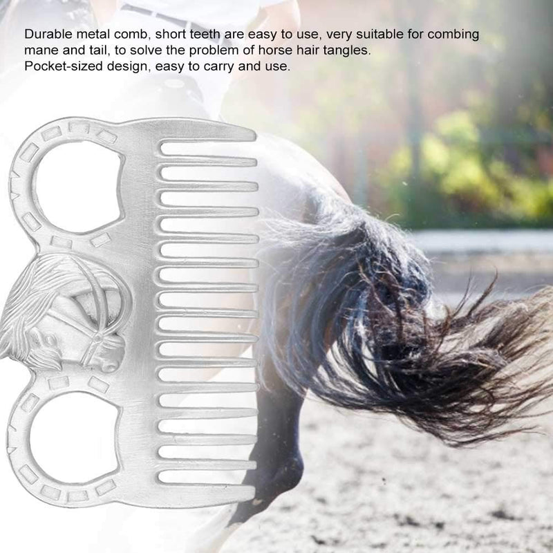 Metal Horse Comb 3.9x2.8x0.2in Portable Livestock Horse Hair Sliver Comb Horse Grooming Comb Livestock Comb for Cleaning Hair Removing Loose Undercoat Knots - PawsPlanet Australia