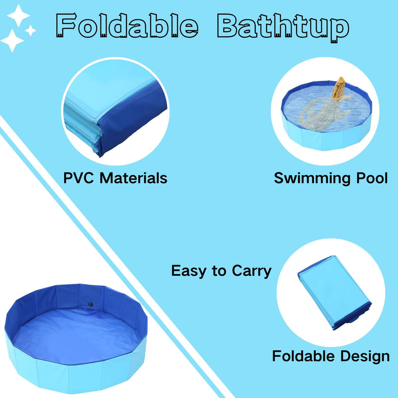 Bearded Dragons Foldable Bathtub with Soft Brush and Towel Set Reptile Accessories Swimming Pool Relax Cleaning Set for Small Pets Guniea Pig Turtle Hedgehog (11.8x3.93In) 11.8x3.93in - PawsPlanet Australia