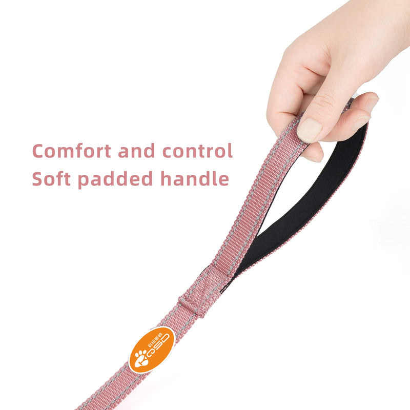 4 Ft Reflective Dog Leash Durable Nylon Puppy Leash with Reflective Threads and Comfortable Padded for Walking Dog Lead Great for Small and Medium Dog pink - PawsPlanet Australia