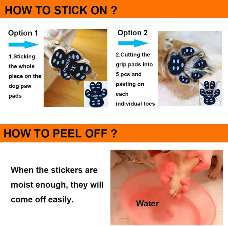 Dog Anti Slip Paw Grips Traction Pads,Dog Feet Stickers with Stronger Adhesive,Paw Protection to Provide Traction for Slippery Floors,Essentials for Senior Dogs,12 sets (48 pcs) XXL Black XXL-2.7*2.4 inch(L*W) - PawsPlanet Australia