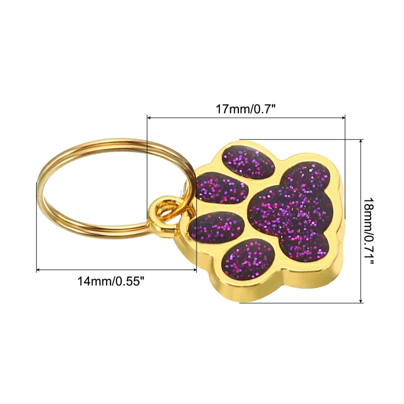 PATIKIL Animal Dog Cat Paw Print Pendants, 6 Pcs Crystal Footprint Dog Cat Paw Prints Pendant for DIY Necklace Bracelet Enamel Jewelry Making, Purple - PawsPlanet Australia