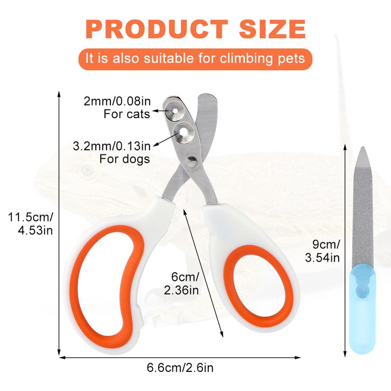 Bearded Dragon Nail Clippers, Stainless Steel Cat Nails Trimmer, Small Animal Nail Clippers for Birds Hamsters Rabbits Chameleon, Bearded Dragon Supplies Professional Claw Trimmers(Orange) - PawsPlanet Australia