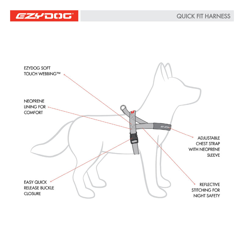 EzyDog Quick Fit Dog Harness - Premium Padded No-Pull Harness, Burnt Orange, Medium - PawsPlanet Australia