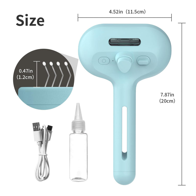 Cat Steam Brush for Shedding, 3 In 1 Self Cleaning Steamy Pet Brush Anti Static Flying Hair Spray Cat Comb for Long and Short Hair Pets Grooming Remove Loose Haired Reduce Shedding (Blue) Blue - PawsPlanet Australia