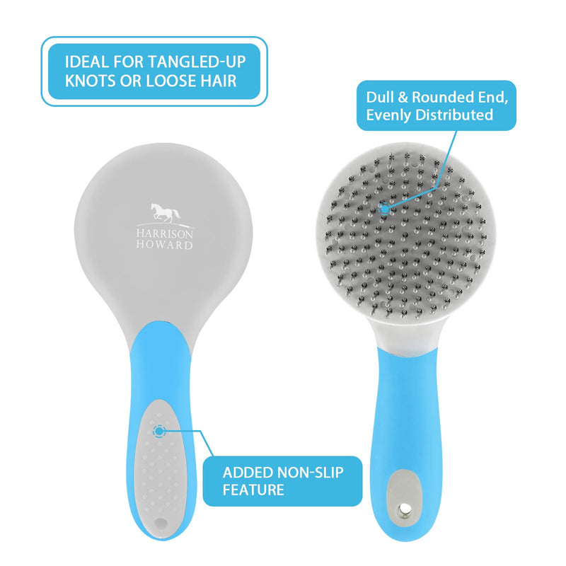 Harrison Howard Horse Mane and Tail Brush Horse Professional Grooming Brush Equestrian Detangler Non-Slip Brush Light Blue - PawsPlanet Australia