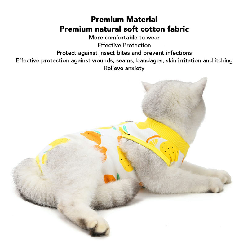 Breathable recovery suit for cats, prevents licking. Warm cotton clothing for faster healing, suitable for cats after surgery, neutering suit (L) L