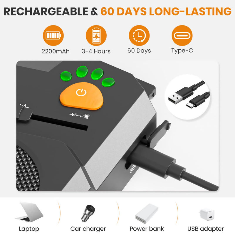 Automatic Anti Barking Device for Dogs, Ultrasonic Dog Bark Deterrent with 3 Emitters, 50Ft Range, No Shock Barking Silencer, IP66 Waterproof for Outdoor & Indoor Black