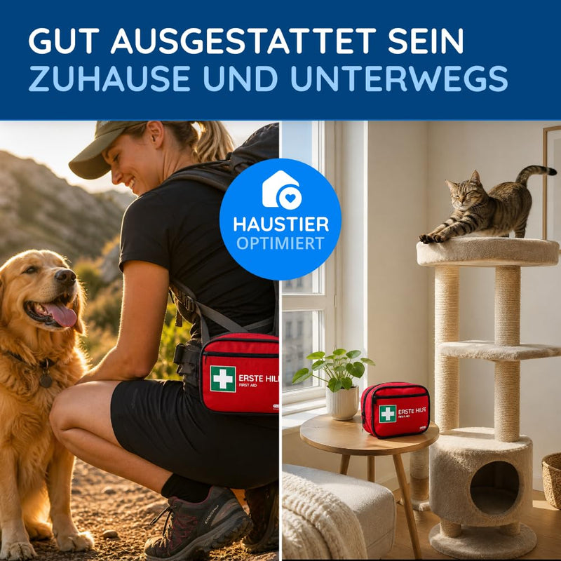 Dog and Cat First Aid Kit 24 Pieces with Emergency First Aid Guide, Travel Pharmacy Dog, Dog and Cat Health Products First Aid Kit for Dogs and Cats