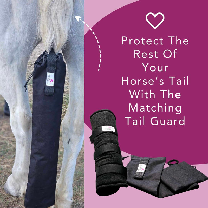 MANE & STABLE Premium Waterproof Horse Tail Bag - Adjustable Protective Slip On Horse Tail Wrap - Quick Release Tail Guard for Braided Or Loose Horse Tails. 31.5 Inches Long. Black - PawsPlanet Australia