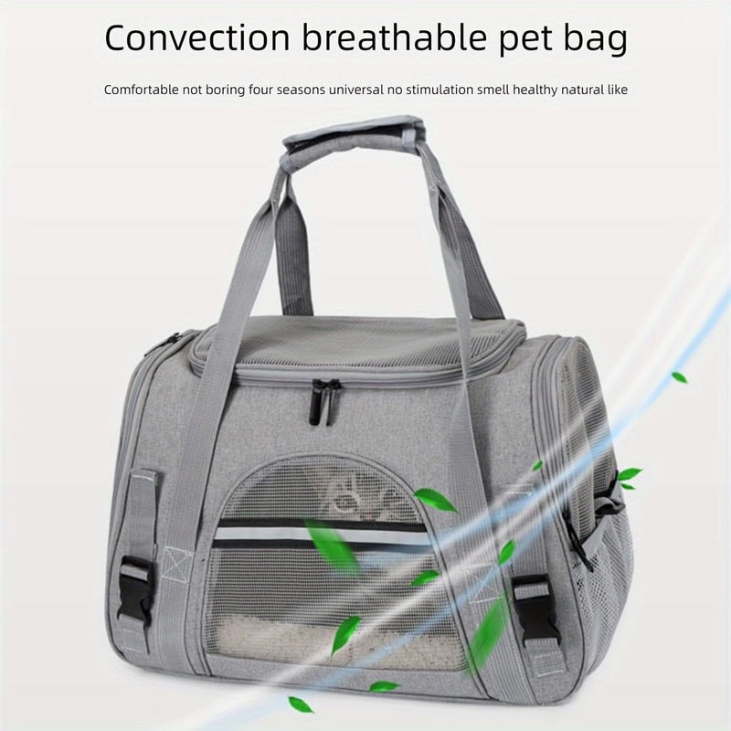 Cat Carriers, Dog Carriers, Pet Carriers – Airline-Approved Soft-Sided Bag for Cats & Small Dogs (Up to 15 lb), Foldable, Breathable Mesh, Privacy Cover, Washable & Lightweight grey - PawsPlanet Australia