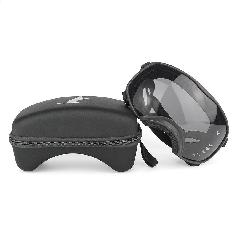 PETLESO Dog Goggles for Large Breed, Dog Sunglasses Medium Large Breed Wide View Pet Eye Protection with Adjustable Straps for Driving Riding Hiking, Black Lens - PawsPlanet Australia