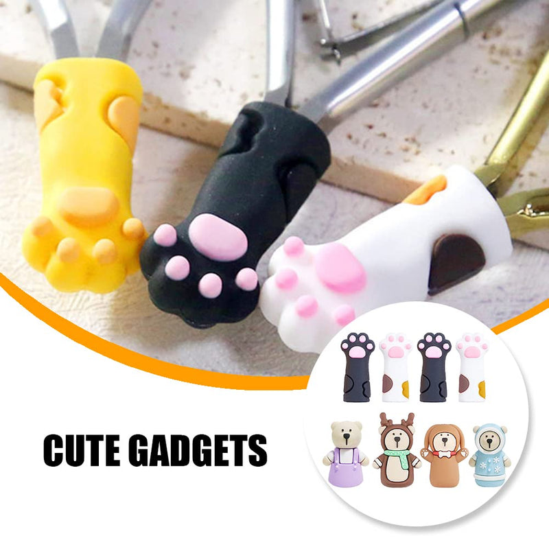 8 Pcs Nipper Protective Sleeves Cute Cat Paw Protective Covers Cute Animal Cuticle Scissors Cover Caps for Nail Nipper Tweezers etc - PawsPlanet Australia