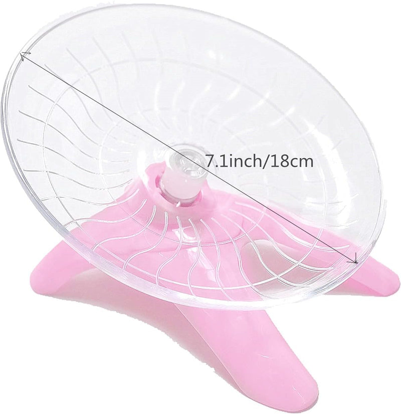 Hamster Flying Saucer Silent Running Exercise Wheel for Hamsters, Gerbils, Mice,Hedgehog and Other Small Pets Silent Running Wheel Hamster Wheel (Pink) Pink - PawsPlanet Australia