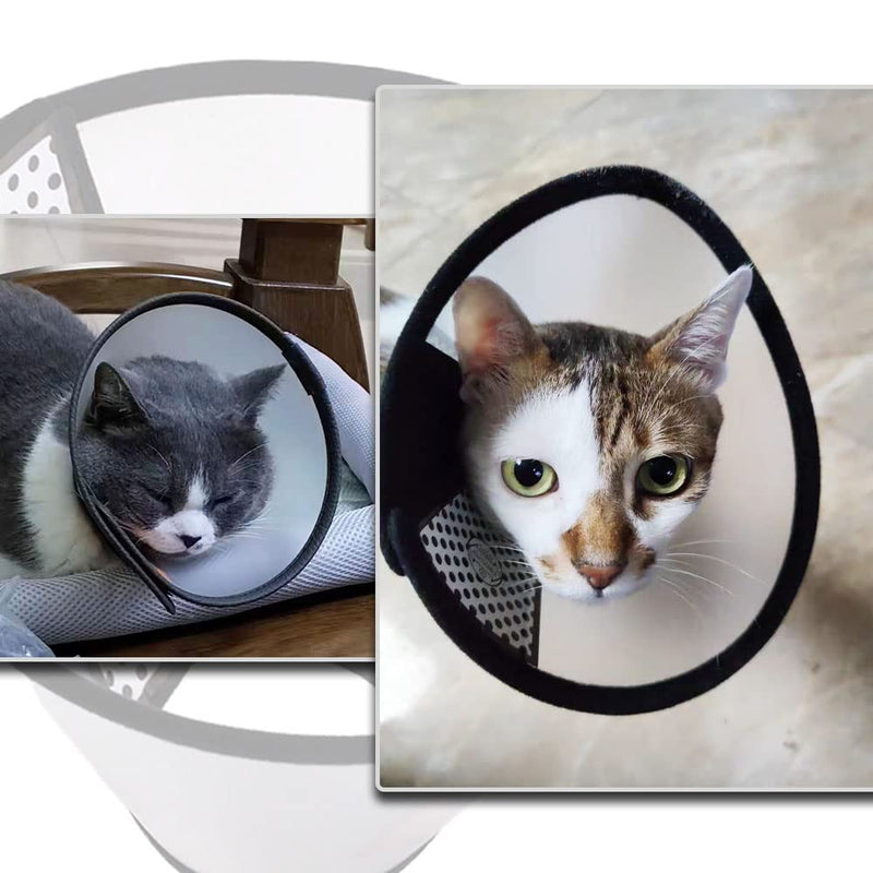 2 Pcs Cat Cone Dog Con,Adjustable Recovery Pet Cone,Fits Neck 7-11 inch Adjustable,Plastic Elizabethan Collar for Cats Kitten Small Dog After - PawsPlanet Australia