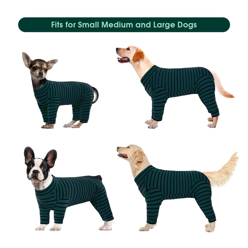 Kuoser Recovery Suit for Small Dogs After Surgery, Long Sleeve Dog Surgery Recovery Suit, Dog Onesie for Abdominal Wounds Skin Disease, Anti-Licking Pet Surgical Snugly Suit, Green S S (Back Length: 12.2'') - PawsPlanet Australia
