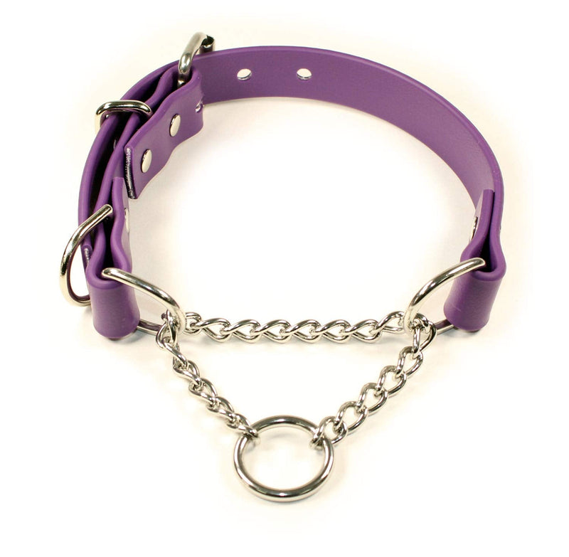 Adjustable Waterproof Martingale Half-Check Stainless Steel Chain Training Dog Collar (Medium: 14"-18", Purple) Medium: 14"-18" - PawsPlanet Australia